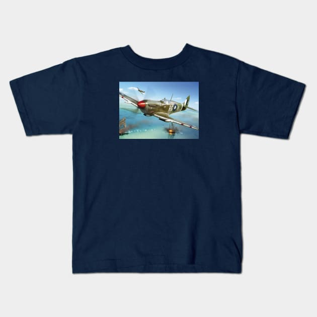 RAF Asian Spitfire Patrol Kids T-Shirt by Aircraft.Lover